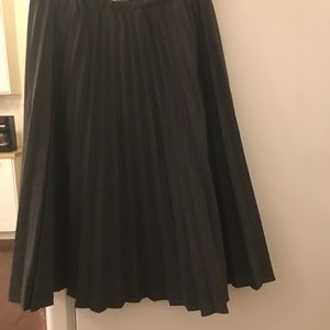 Vintage -Dark grey pleated circle skirt.